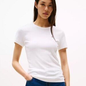 Tommy Hilfiger White  Women's Crew Neck Favorite T-Shirt